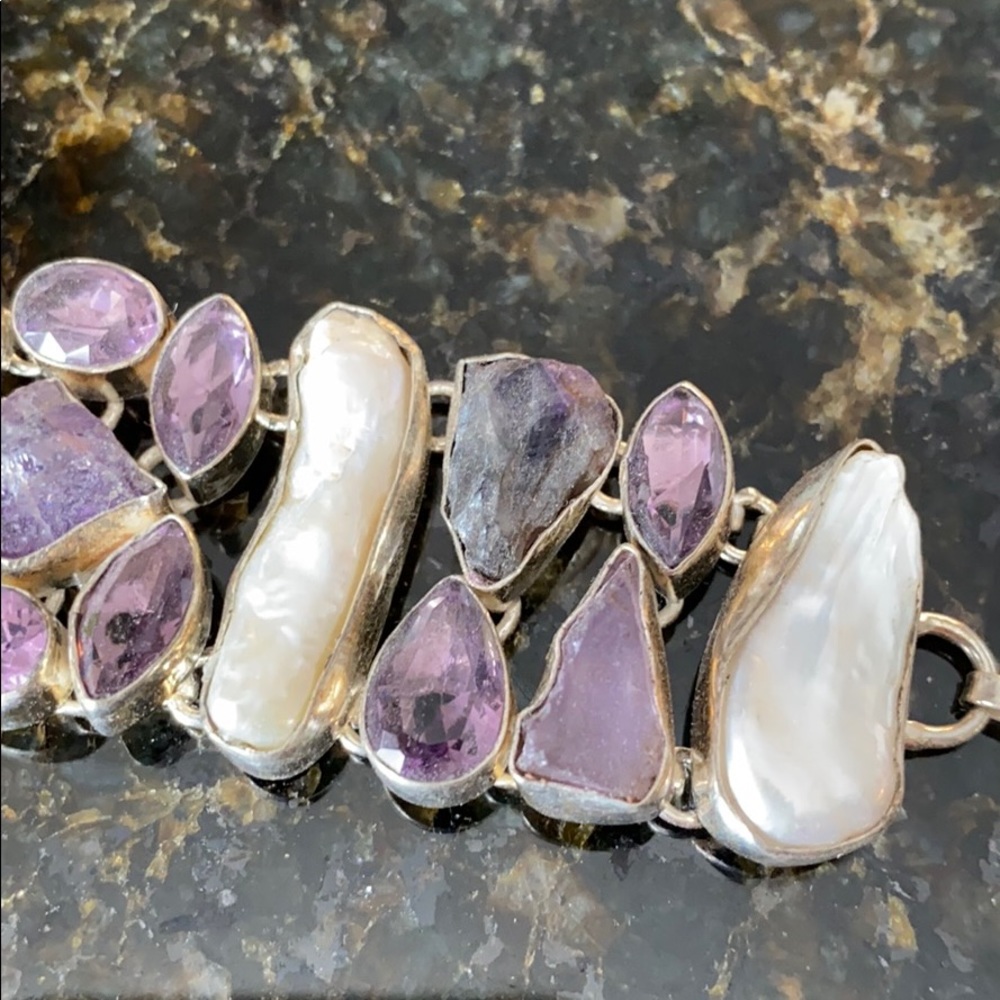 ⭐️ Genuine Amethyst and Pearl Bracelet